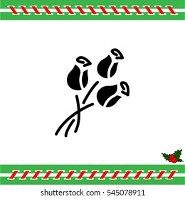 Web line icon. Bouquet of roses.