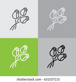 Web line icon. Bouquet of roses.