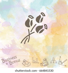 Web line icon. Bouquet of roses.