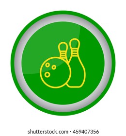 Web line icon. Bowling, ball and skittles
