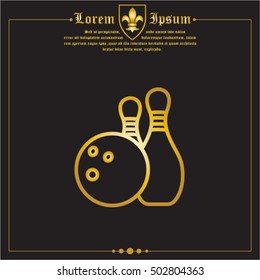 Web line icon. Bowling, ball and skittles