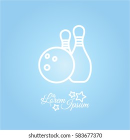 Web line icon. Bowling, ball and skittles