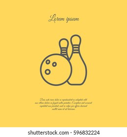 Web line icon. Bowling, ball and skittles
