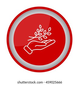 Web line icon. A branch in the hand