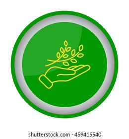 Web line icon. A branch in the hand