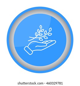 Web line icon. A branch in the hand
