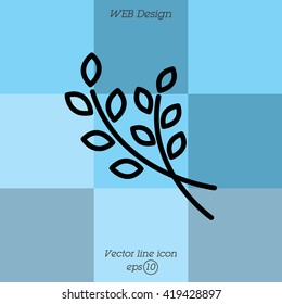 Web line icon. Branches, sprig