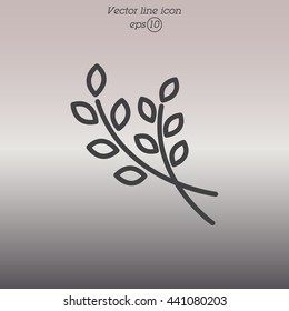 Web line icon. Branches, sprig