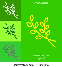 Web line icon. Branches, sprig