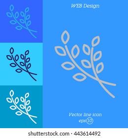 Web line icon. Branches, sprig