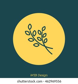 Web line icon. Branches, sprig
