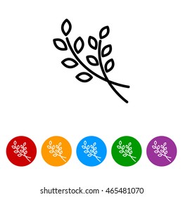 Web line icon. Branches, sprig