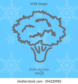 Web line icon. Broccoli