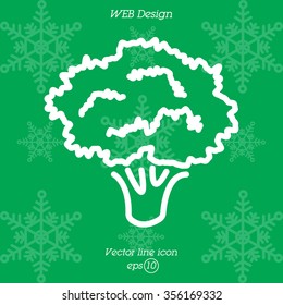 Web line icon. Broccoli