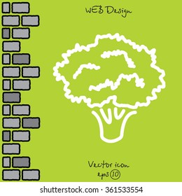 Web line icon. Broccoli
