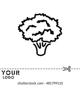 Web line icon. Broccoli