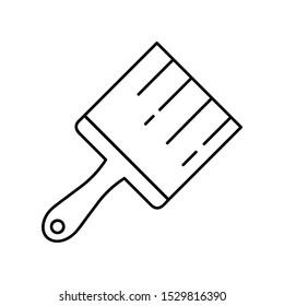Web line icon. Brush for painting and construction works. outline vector sign, linear pictogram isolated on white. logo illustration