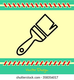 Web line icon. Brush for painting and construction works
