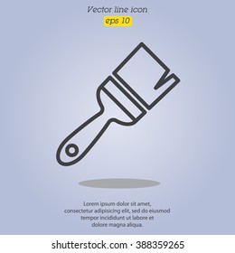 Web line icon. Brush for painting and construction works