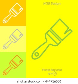 Web line icon. Brush for painting and construction works