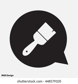 Web line icon. Brush for painting and construction works