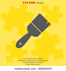 Web line icon. Brush for painting and construction works