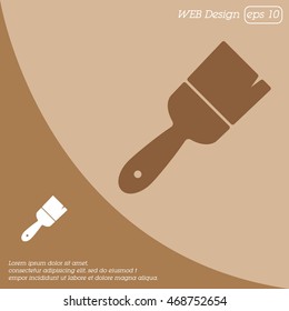 Web line icon. Brush for painting and construction works