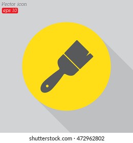 Web line icon. Brush for painting and construction works