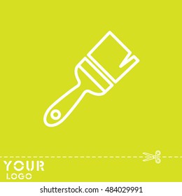 Web line icon. Brush for painting and construction works