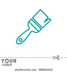 Web line icon. Brush for painting and construction works