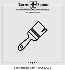 Web line icon. Brush for painting and construction works
