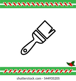 Web line icon. Brush for painting and construction works