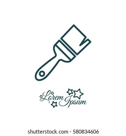 Web line icon. Brush for painting and construction works
