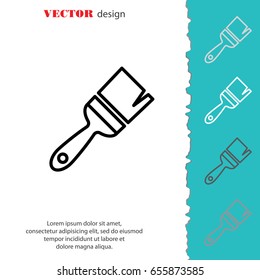 Web line icon. Brush for painting and construction works
