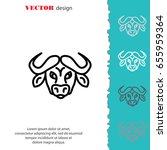 Web line icon. Buffalo; wild animals