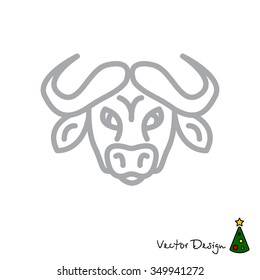 Web line icon. Buffalo; wild animals