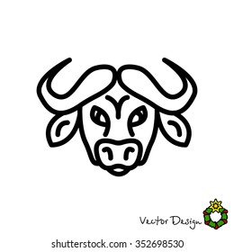 Web line icon. Buffalo; wild animals