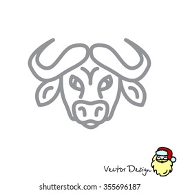 Web line icon. Buffalo; wild animals