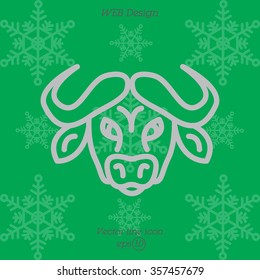 Web line icon. Buffalo; wild animals