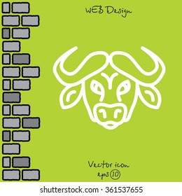 Web line icon. Buffalo; wild animals