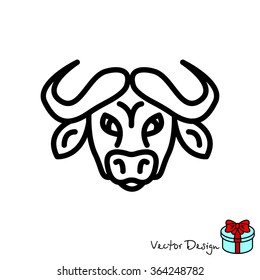 Web line icon. Buffalo; wild animals