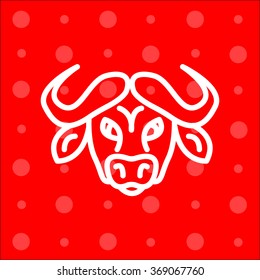 Web line icon. Buffalo; wild animals
