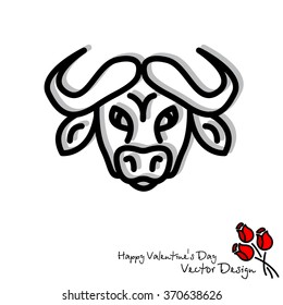 Web line icon. Buffalo; wild animals
