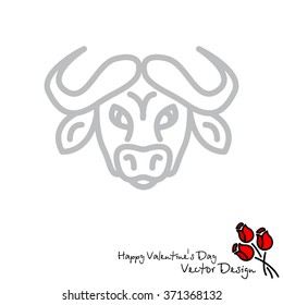 Web line icon. Buffalo; wild animals
