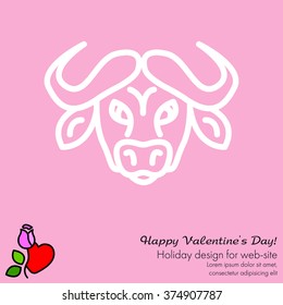 Web line icon. Buffalo; wild animals
