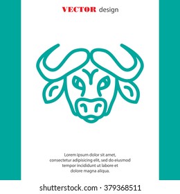 Web line icon. Buffalo; wild animals