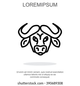 Web line icon. Buffalo; wild animals