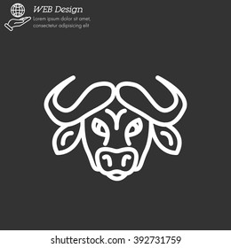 Web line icon. Buffalo; wild animals
