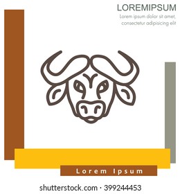 Web line icon. Buffalo; wild animals