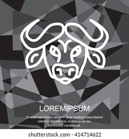 Web line icon. Buffalo; wild animals